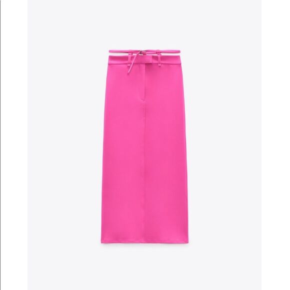 ZARA MIDI SKIRT WITH BELT - Picture 4 of 10